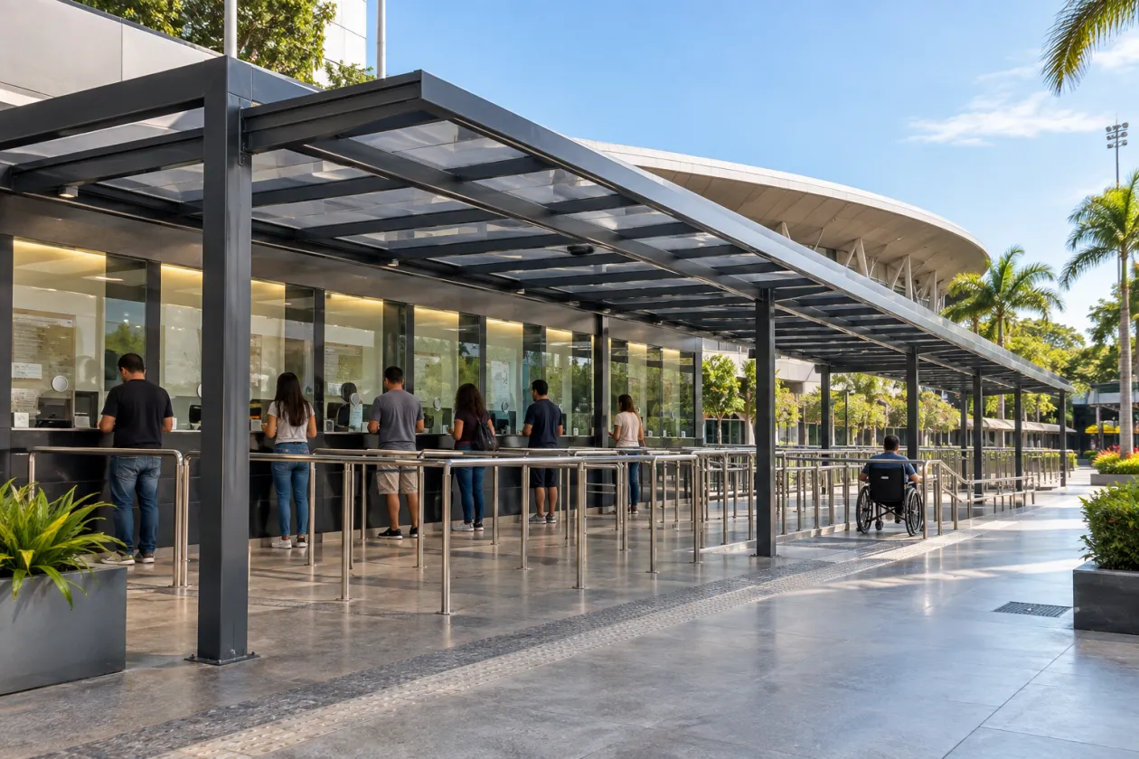 Cobertura para Bilheteria e Guichê de Atendimento Proteção para Filas -Todos Decor Home 2026